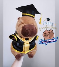 即日交收❣️ 水豚 畢業公仔 🎓 畢業禮物  幼稚園畢業 大學畢業 capybara 卡皮巴拉 Graduation plush 🧸 現貨 可加蝴蝶結 加購小花束 graduation 畢業公仔禮物 