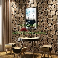 wallpaper sticker motif kayu 3D RETRO 0471