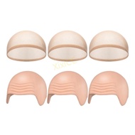 XixiCC Pack Of 6 Bald Head Caps With Hair Net For Costume Party Role Play Halloween And Theatrical P