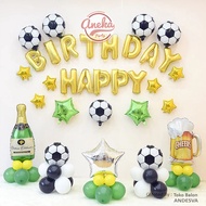 Happy Birthday Balloon Decoration Package wine bottle 1 soccer ball Birthday decoration balloon/ 1