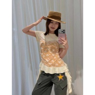 Vacation in HK |Original Design IRIS BOUTIQUE ISYK127 Luna Lace Layered Slim Top