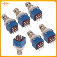 [CloudsMiles.th] 6PCS Guitar Effect Pedal Switch 3PDT Foot Switch PCB Button On-on Latching 9 Pins T