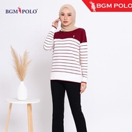 BGM POLO LADIES ROUND NECK KNITWEAR WITH LOGO-BP-RNB468KTW888-CNCTW Clothing Shirts Wanita