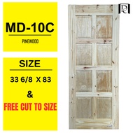 Pintu Kayu / Wooden Door MD10 Grade C / Pintu Bilik / Pintu 8 Petak / Bedroom Door / Wooden Door / Free Cut To Size