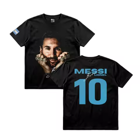 Lionel Messi Ballon d'Or #10 Printed 2026 Summer New Unisex T Shirt 100%Cotton Men's Women's Popular