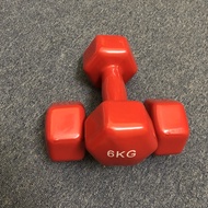 6kg rubber-coated women's Gym dumbbells