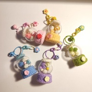 GANTUNGAN MESIN Gumball Machine Crochet Keychain Shaker Colorful | Gacha Machine Keychain