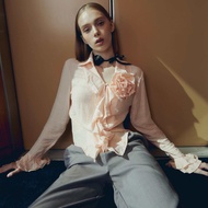 FLAT2112 FF0804 : HOUSE OF ROSY SHIRT เสื้อเชิ้ตแขนยาว แต่วโบว์