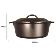 Lodge  Cast Iron Dutch Oven with Dual Handles, Pre-Seasoned, 7-Quart Black