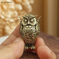 (duyongsun) 1Pcs Bookshelf Decoration Vintage Brass Owl Statue Ear Covering Animal Sculpture Desktop