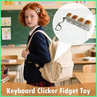 Fidget Keyboard Clicker Handheld Portable Bread Shaped Keyboard Keychain Key Button Mechanical Click