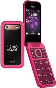 Nokia 2660 Flip Dual-SIM 128MB ROM + 48MB RAM (GSM Only | No CDMA) Factory Unlocked Android 4G/LTE Smartphone (Pop Pink) - International Version