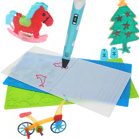 3D Printing Pen Silicone Design Mat With 2 Finger Protectors Template Drawing Tools Silicone Pad Dra