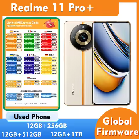 Realme 11 Pro+ 5G 256GB 512GB 1T ROM SmartPhone 6.7inch 120Hz 200MP 5000mAh used phone