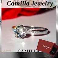 Camilla Jewelry Moissanite Diamonds With Certificate/925 Silver Original Italy Legit/Engagement Ring