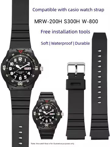 Resin Silicone Watch Strap Suitable for Casio MRW-200H S300H W-800 Special Watch Strap