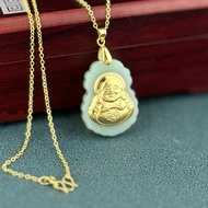 4D Gold Inlaid Male Pendant Retro Maitreya Smile Pendant Live 25.9.19