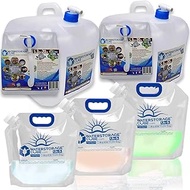 Premium Collapsible Water Container Bundle, Cube + Bag, No BPA Camping Drink Storage Carrier Jug for