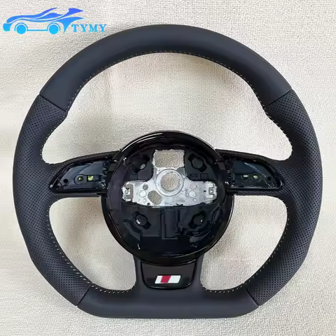 For Audi A3,A4,A5, Q3 and Q5Z, the leather perforated leather flat-bottomed sports steering wheel wi
