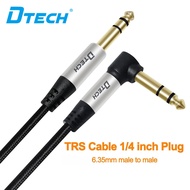 DTECH Electric Guitar Cable TRS 1/4 Instrument Cord Aux Right Angle Balanced Stereo Jack Quarter Inc