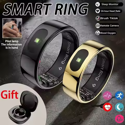 New Smart Ring Bluetooth Health Monitor Heart Rate Blood Oxygen Sleep Gesture Control 5 ATM Waterpro
