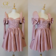 Corset Bow Cocktail Dress | Glamorosa Filipina Dress Woman Dinner Dress