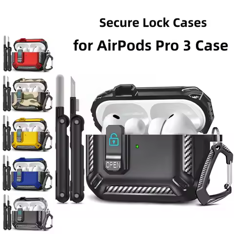 for airpod pro 3（2025）case with switch Rugged Armor Shockproof Protective cover for men Airpods Pro 