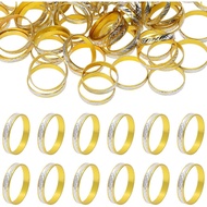 Cincin Mandi Pengantin PENTA ANGEL 100Pcs Aluminium Alloy Glitter Cincin Pertunangan Palsu untuk Tab