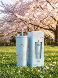 泰國麥當勞 × LocknLock 限定推出 日本櫻花系列不鏽鋼隨行保溫杯 (Blue Blossom： 櫻花藍)