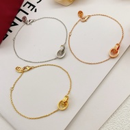 Car 18K gold double buckle bracelet AU750 chain fashion casual hand jewelry holiday gift