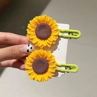 Jepit rambut bunga matahari Hairpins.髮夾 Sunflower hairpin, sweet and cute cartoon flower hairpin, ne