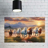 POSTER DINDING JUMBO 8EKOR KUDA BERLARI (D1)HIASAN DINDING BISA COD