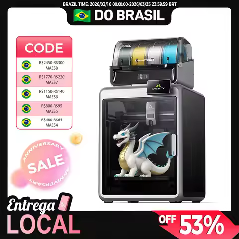 【Do Brasil】NEW CREALITY K2 Combo Speedy 3D Printer 600mm/s High-Speed AI Camera FOC Servostepper Mot