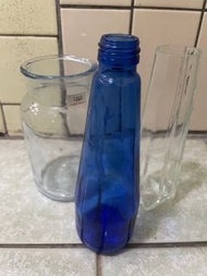 五十年vintage 早期古董海洋藍色老物玻璃瓶花瓶/古玻璃/老雜貨/花器/古道具