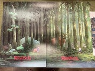 (洽中)魔法公主 電影海報 台灣限定 兩張一組 阿席達卡+小桑 有夜光效果山神獸 方序中董十行
