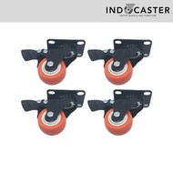 2 inch Light Duty PU Trolley Wheels with Brakes