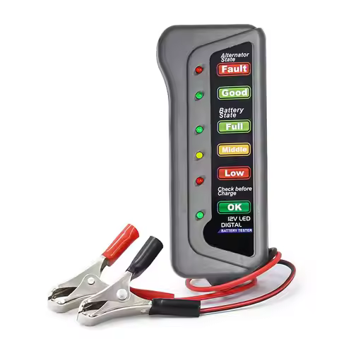 12V Battery Tester Digital Alternator Tester 6 LED For Lights Detect Display Car Tool Auto Battery T