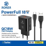 CHARGER ROKER RX18 FAST CARVING QC 4.0 POWERFUL 18W FAST charging iphone 15 iphone 16