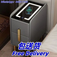 免安裝/智能床頭櫃 床邊櫃 抽屜櫃 小櫃子 無線充電床邊櫃 皮質床頭櫃 包送貨