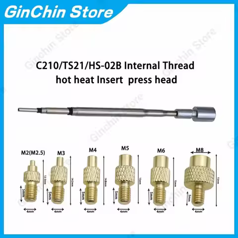 C210/TS21/HS-02B Heat Insert Nut Iron Tip Trimming Kit Internal Thread Soldering Iron Tip 3D Print M