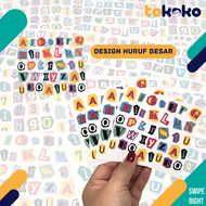 Stiker Huruf Aesthetic Alphabet Kapital Kecil Angka Retro untuk Dekorasi