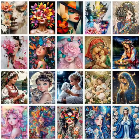 CHENISTORY Paint By Number Cartoon Girl Kits Handpainted DIY Picture By Number Drawing On Canvas Hom