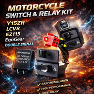 LC135 V8 FI / Y15 V1  / EZ115 LCV8 DOUBLE SIGNAL LH SWITCH ASSY KIRI LEFT HAND LC135 V8 FUEL INJECTI