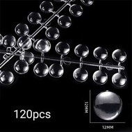 [120件裝][透明] 美甲色卡 指甲油膠瓶蓋展示色板 圓形平底實心甲片 圓點色卡 [平行進口]