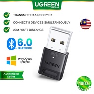 UGREEN USB Bluetooth Adapter 6.0 5.4 Nano USB BLE Wireless Dongle Plug and Play Clear Sound Wide Cov
