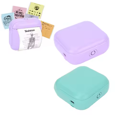 Bluetooth Thermal Label Printer 1200mAh Battery Portable Thermal Inkless Photo Printer Label Printer