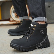 Ready Stock Safety Boots Rhubarb Boots Safety Shoes Waterproof Oil-Proof Work Shoes Welder Shoes High-Top Safety Boots Steel Toe Cap Martin Boots Anti-Smashing Steel Toe Shoes Stab