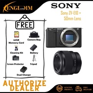 (Ready Stock) Sony ZV-E10 Mirrorless Camera with FE 50mm f/1.8 Lens