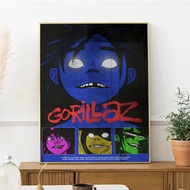 XC4C Nordic Pop Gorillaz Poster -Art Waterproof Paper Sticker Coffee House Bar Room Wall Decor Scand