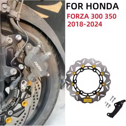For HONDA Forza350 300 18-24 Brake Disc 300mm Floating Disk Rotor Brake Caliper Connector Kit Front 